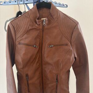 Brown Faux Leather Jacket